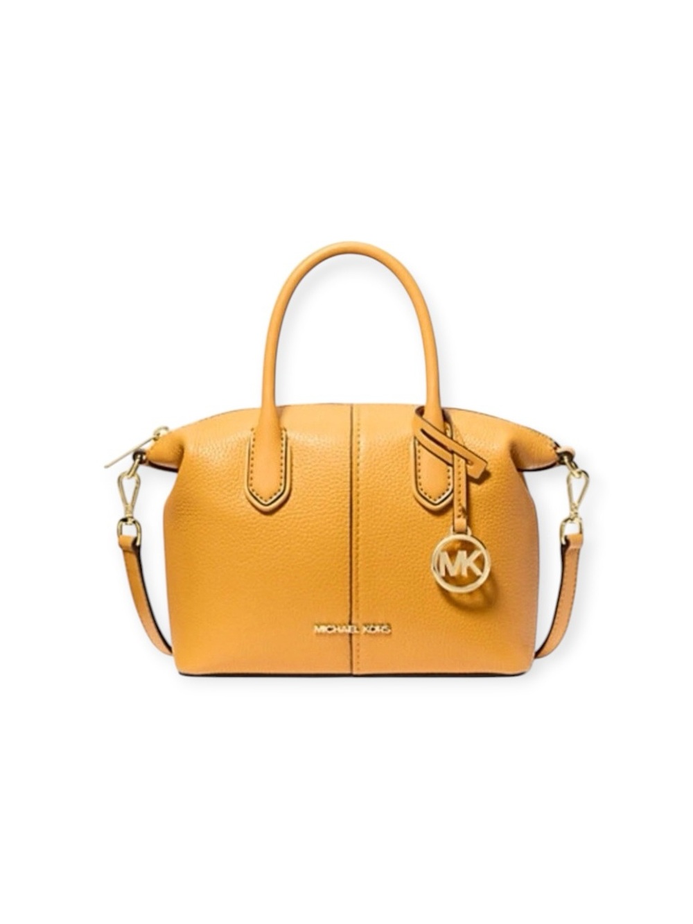 MICHAEL KORS Yellow Leather Top-Handle Hyde Satchel with Gold Hardware NWT